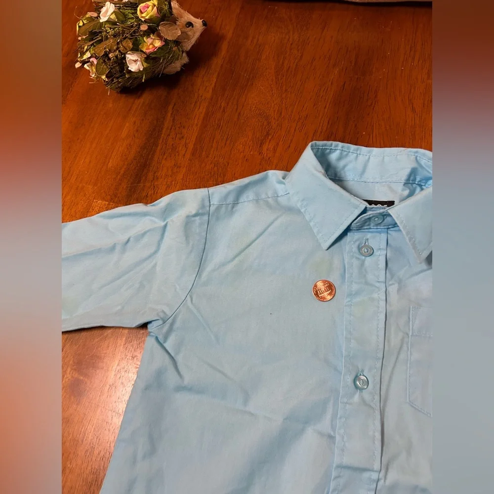 George Boys Light Blue Long Sleeve Dress Shirt — Size 6/7